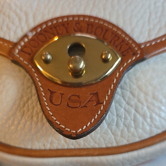Dooney & Bourke Tiny Cream and Tan Leather Crossbody/belt Bag π - Picture 3 of 17